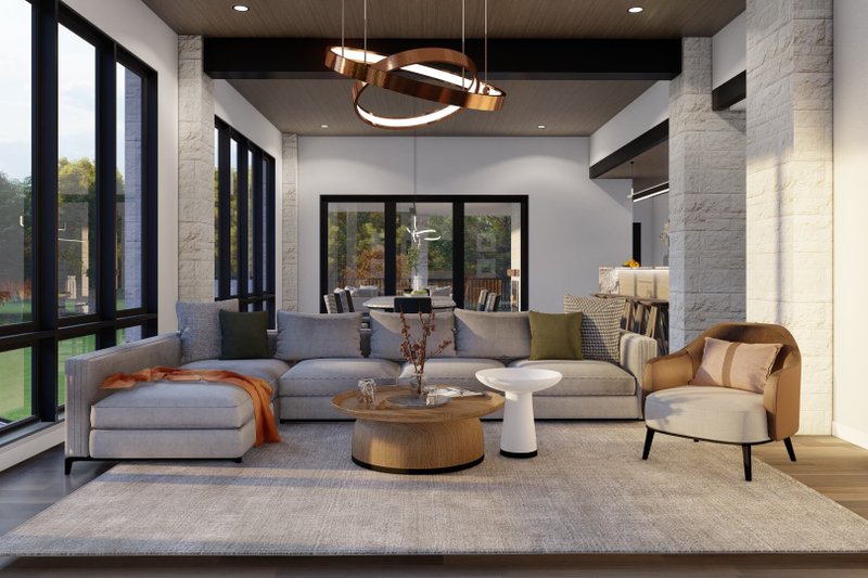 House Plan Design - Interior - Family Room 1 for Modern House Plan #923-432 - 4 bed, 5.5 bath