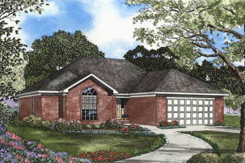 European Style House Plan - 3 Beds 2 Baths 1574 Sq/Ft Plan #17-1107