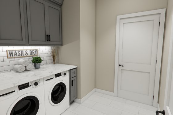 Interior - Laundry for Craftsman House Plan #51-1400 - 3 bed, 2 bath