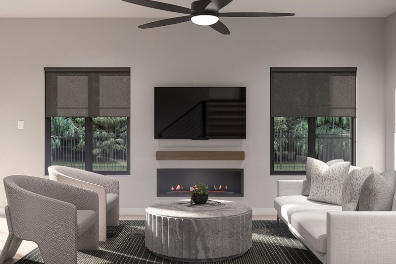 House Blueprint - Interior - Family Room for Modern House Plan #455-785 - 3 bed, 2.5 bath