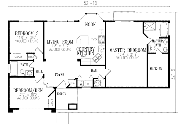 Adobe / Southwestern Floor Plan - Main Floor Plan #1-224