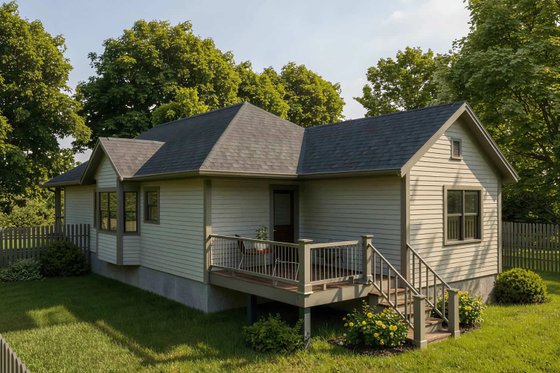 Exterior - Rear Elevation for Traditional House Plan #79-149 - 3 bed, 2 bath