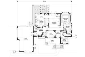Floor Plan - Main Floor for Craftsman House Plan #56-592 - 5 bed, 4 bath