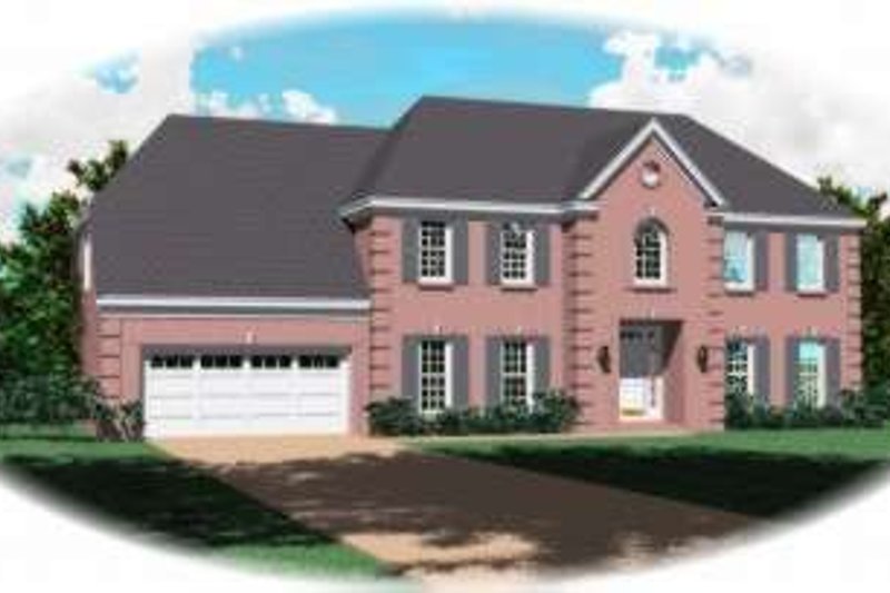 Exterior - Front Elevation 2 for European House Plan #81-1056 - 4 bed, 3.5 bath