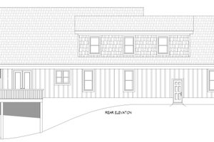 Exterior - Rear Elevation for Cabin House Plan #932-1342 - 3 bed, 2.5 bath