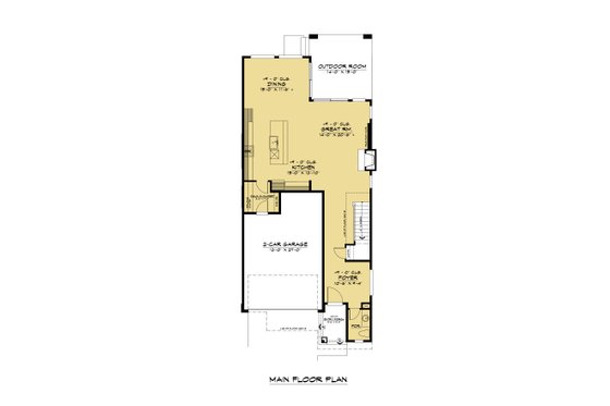 Floor Plan - Main Floor for Contemporary House Plan #1066-228 - 4 bed, 2.5 bath