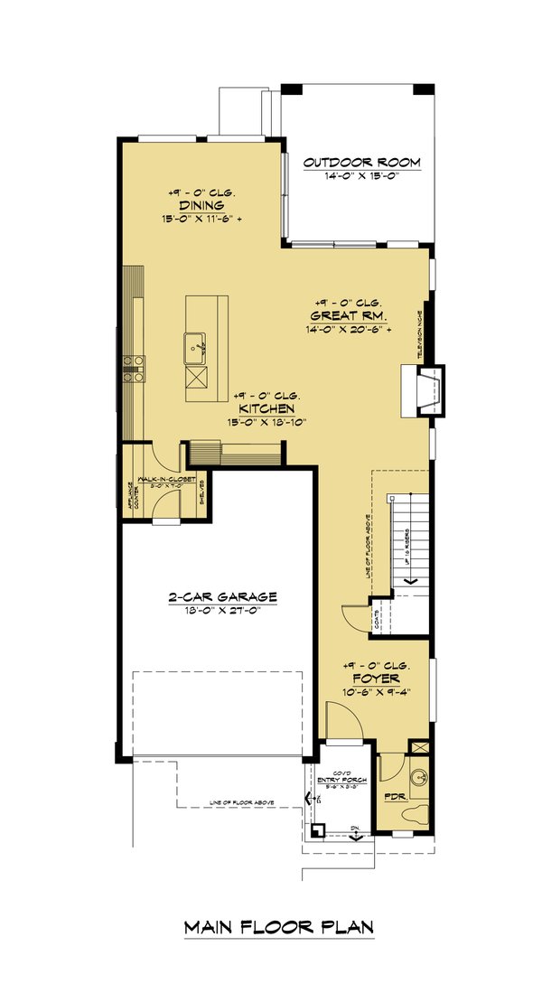 House Design - Contemporary Floor Plan - Main Floor Plan #1066-228