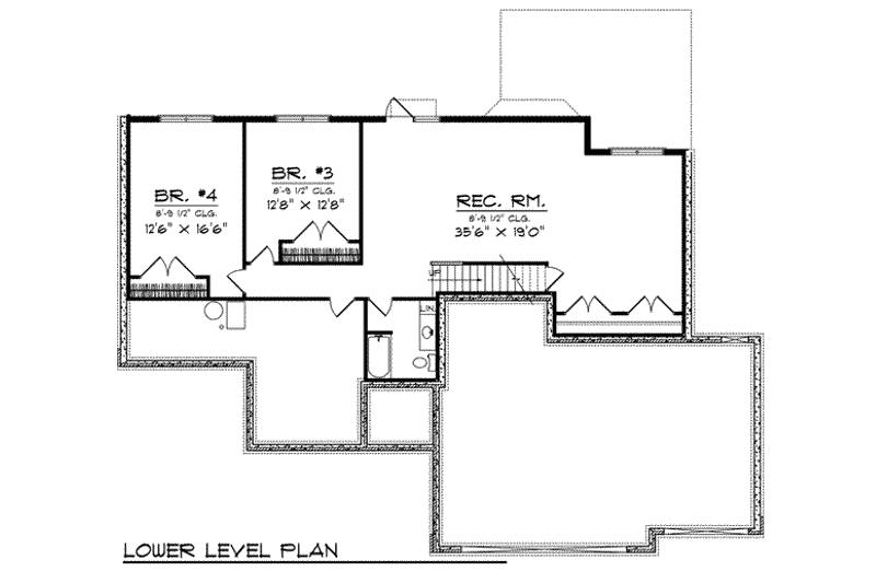 Home Plan - Floor Plan - Lower Floor for European House Plan #70-803 - 4 bed, 3 bath