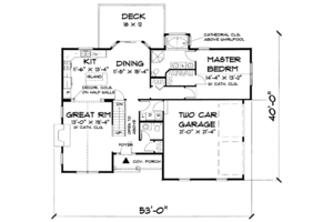Floor Plan - Main Floor for Farmhouse House Plan #75-105 - 3 bed, 2.5 bath