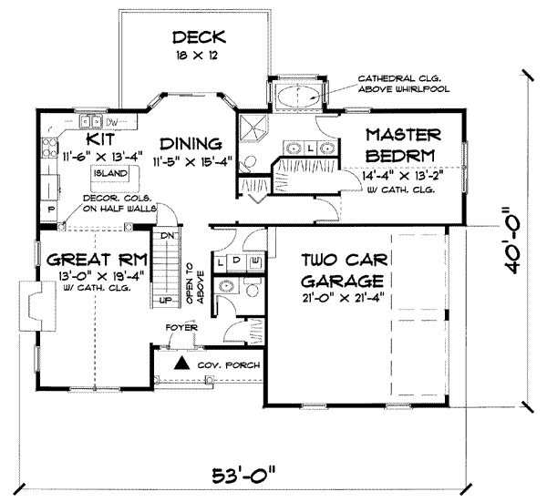 Farmhouse Floor Plan - Main Floor Plan #75-105