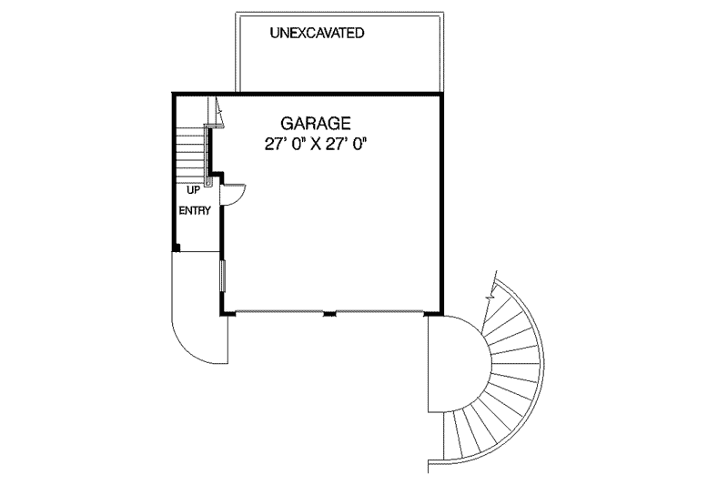 Home Plan - Floor Plan - Lower Floor for Bungalow House Plan #60-377 - 2 bed, 2 bath