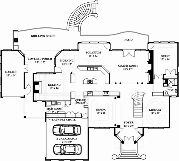 House Plan Design - European Floor Plan - Main Floor Plan #119-197