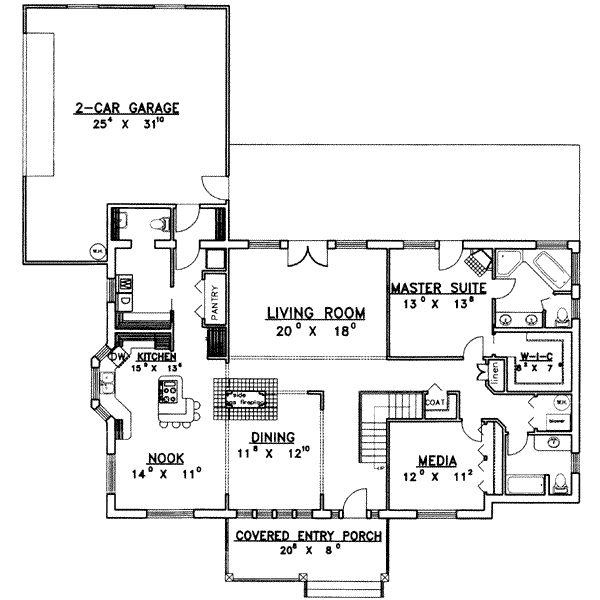 Architectural House Design - Modern Floor Plan - Main Floor Plan #117-419