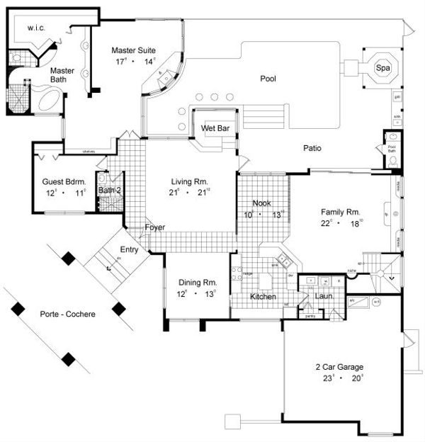 European Floor Plan - Main Floor Plan #417-375