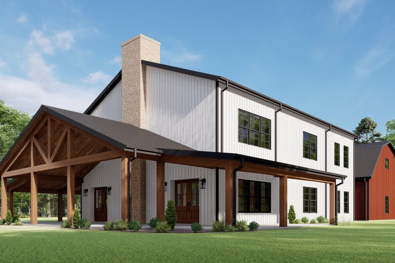 Architectural House Design - Exterior - Other Elevation 3 for Barndominium House Plan #1092-52 - 4 bed, 3 bath