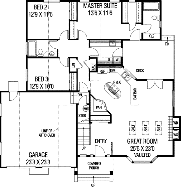 House Design - Traditional Floor Plan - Main Floor Plan #60-117