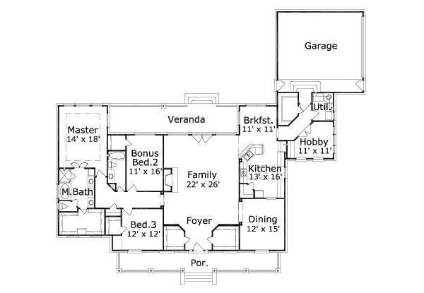 Traditional Floor Plan - Main Floor Plan #411-743