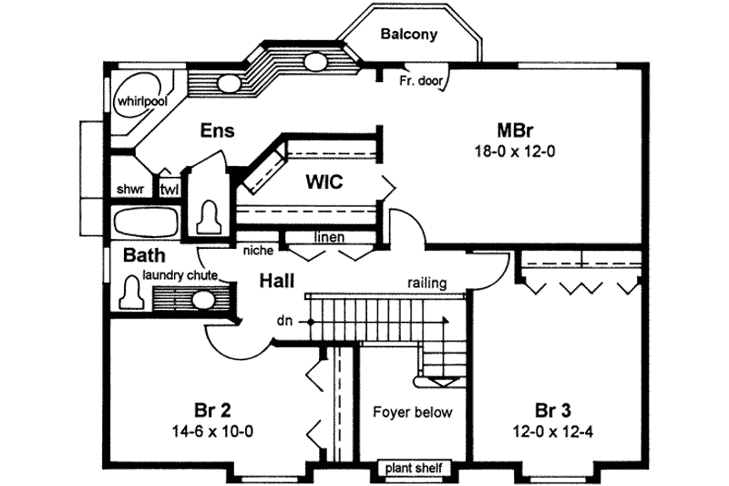 Home Plan - Floor Plan - Upper Floor for Country House Plan #126-126 - 3 bed, 2.5 bath