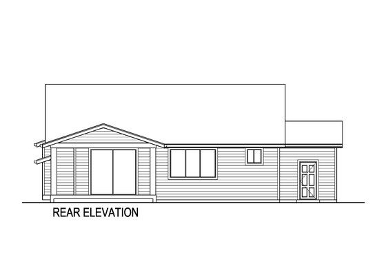 Exterior - Rear Elevation for Contemporary House Plan #569-74 - 3 bed, 2 bath
