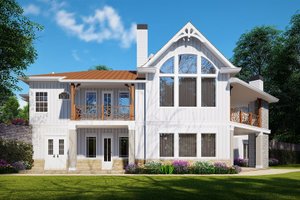 Exterior - Rear Elevation for Craftsman House Plan #54-437 - 3 bed, 2.5 bath