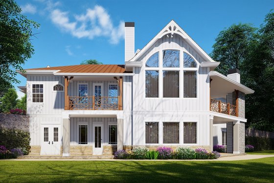 Exterior - Rear Elevation for Craftsman House Plan #54-437 - 3 bed, 2.5 bath