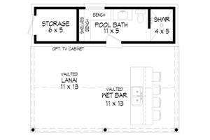 Floor Plan - Main Floor for Traditional House Plan #932-497, 1 bath