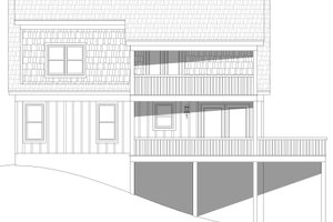 Exterior - Rear Elevation for Southern House Plan #932-887 - 3 bed, 2.5 bath