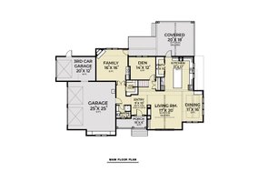Floor Plan - Main Floor for Farmhouse House Plan #1070-92 - 3 bed, 3 bath