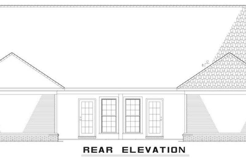 Home Plan - Exterior - Rear Elevation for Country House Plan #17-3470 - 3 bed, 2 bath