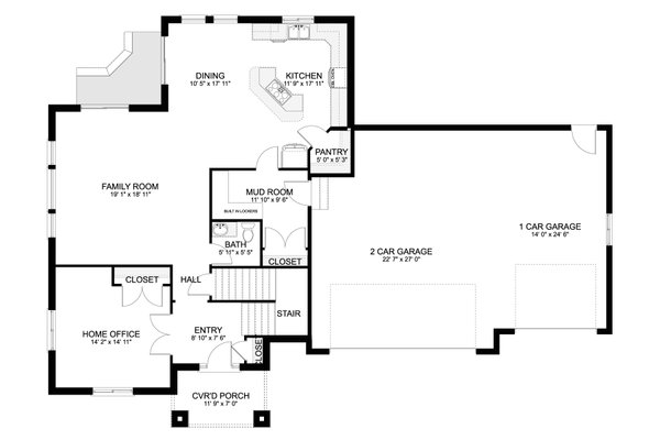 House Design - Farmhouse Floor Plan - Main Floor Plan #1060-241