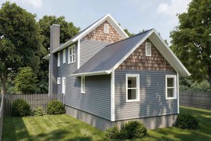 Exterior - Rear Elevation for Craftsman House Plan #79-303 - 3 bed, 2.5 bath