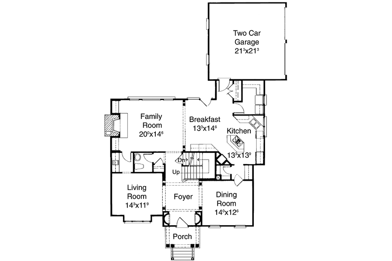 Home Plan - Floor Plan - Main Floor for Classical House Plan #429-166 - 3 bed, 3.5 bath