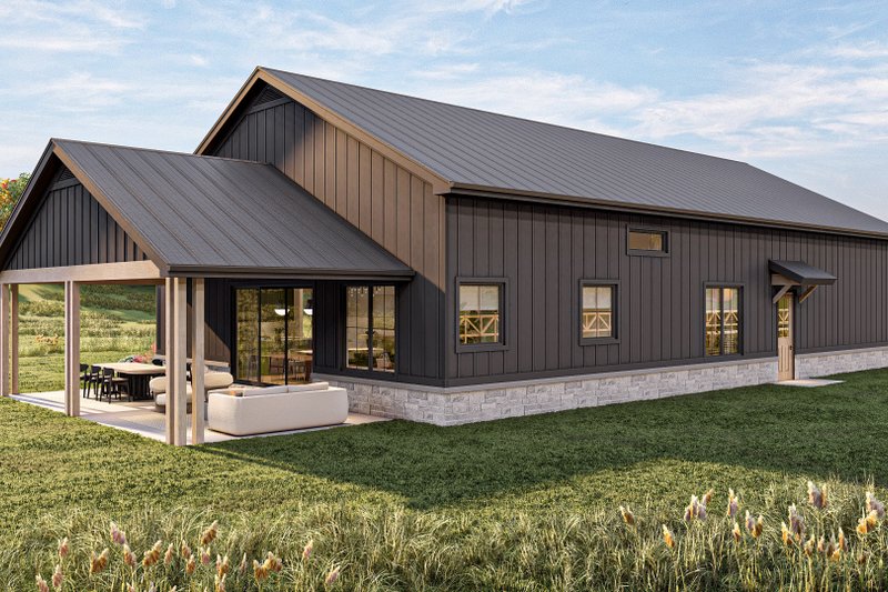 House Design - Exterior - Other Elevation 3 for Barndominium House Plan #455-261 - 2 bed, 2 bath