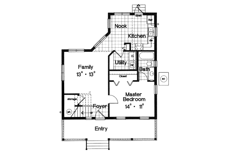 Architectural House Design - Floor Plan - Main Floor for Country House Plan #417-581 - 3 bed, 2 bath