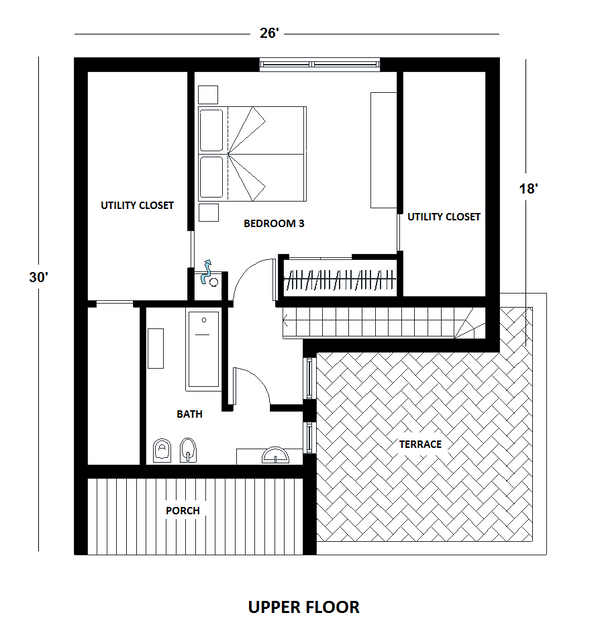 House Blueprint - Modern Floor Plan - Upper Floor Plan #542-13