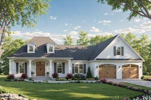 House Blueprint - Farmhouse Exterior - Front Elevation Plan #21-552