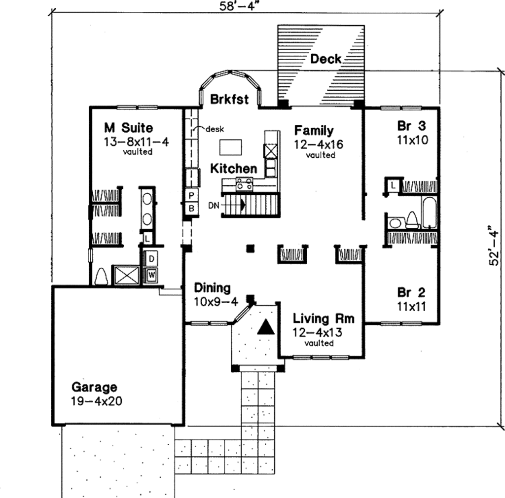 Ranch Style House Plan - 3 Beds 2 Baths 1700 Sq/Ft Plan #320-588