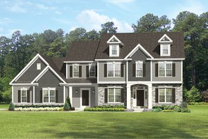 Exterior - Front Elevation 4 for Colonial House Plan #1010-175 - 4 bed, 3.5 bath