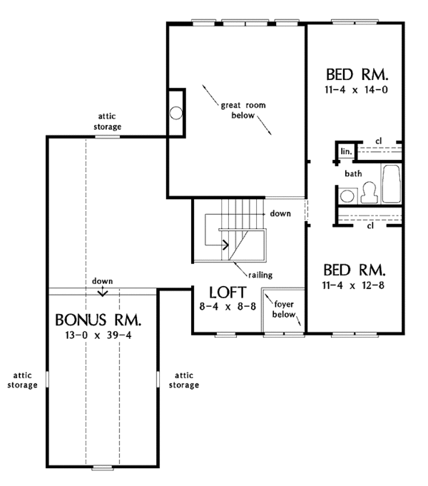 Dream House Plan - Traditional Floor Plan - Upper Floor Plan #929-561