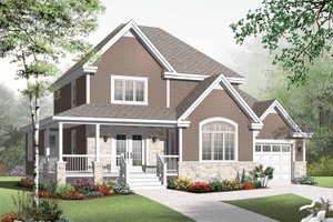Country Exterior - Front Elevation Plan #23-2555