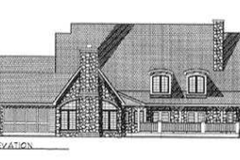 House Blueprint - Exterior - Rear Elevation for European House Plan #70-544 - 3 bed, 2.5 bath