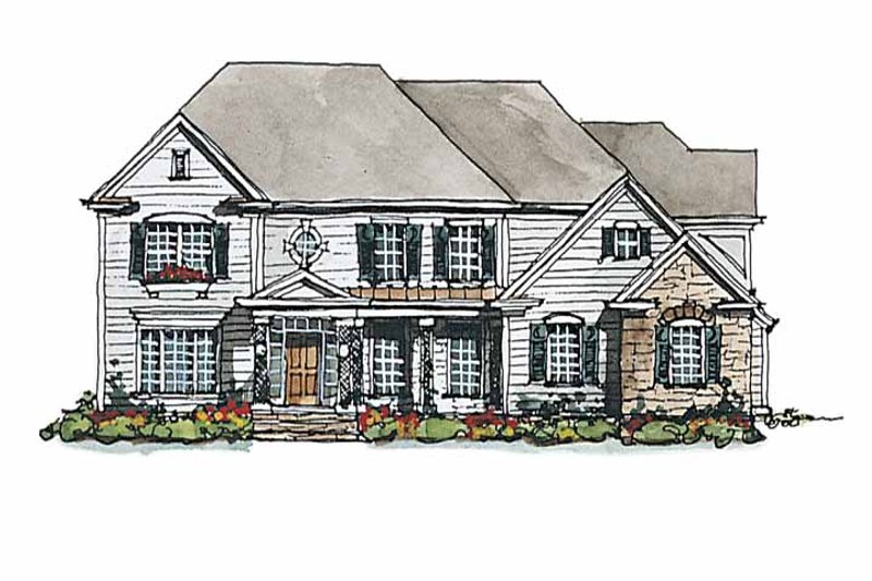 House Plan Design - Exterior - Front Elevation 3 for Colonial House Plan #429-176 - 5 bed, 4 bath
