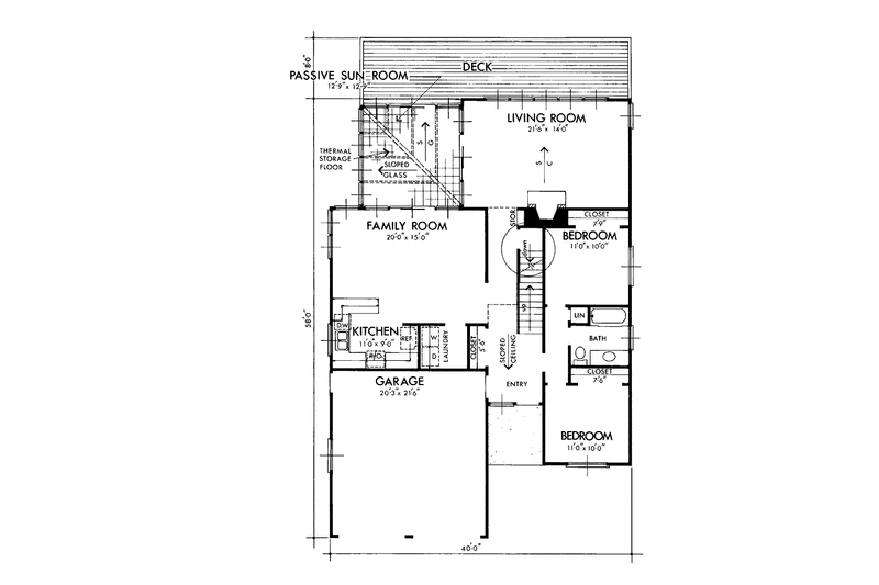 Dream House Plan - Floor Plan - Main Floor for Prairie House Plan #320-1185 - 3 bed, 2 bath