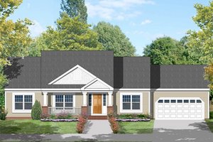 Country Exterior - Front Elevation Plan #1053-19