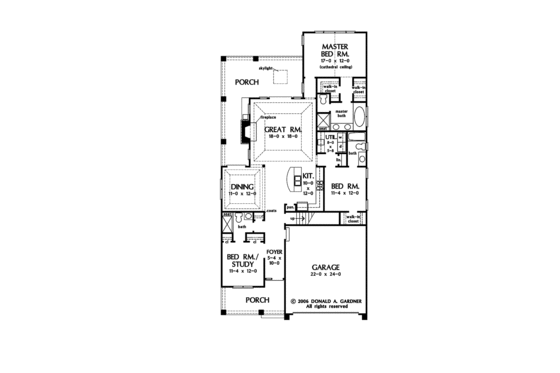 Floor Plan - Main Floor for Craftsman House Plan #929-869 - 3 bed, 3 bath