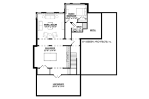 Floor Plan - Lower Floor for Traditional House Plan #928-288 - 3 bed, 2.5 bath
