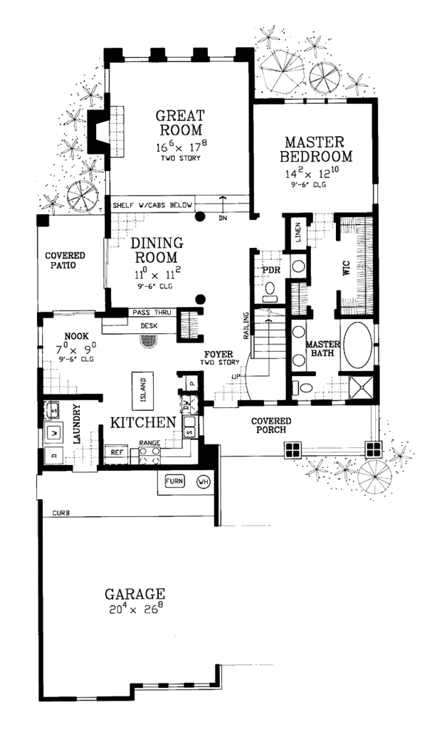 Architectural House Design - Prairie Floor Plan - Main Floor Plan #72-1120