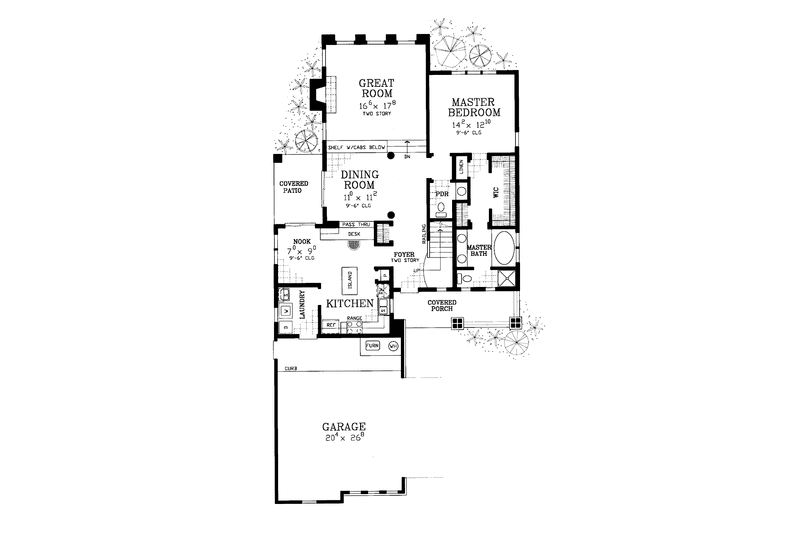 Home Plan - Floor Plan - Main Floor for Prairie House Plan #72-1120 - 4 bed, 2.5 bath