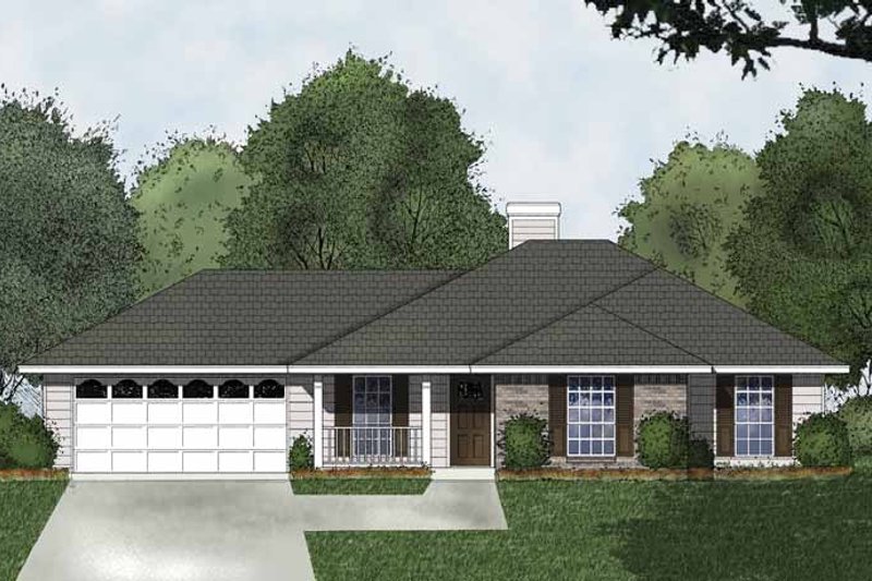 House Blueprint - Traditional Exterior - Front Elevation Plan #40-493