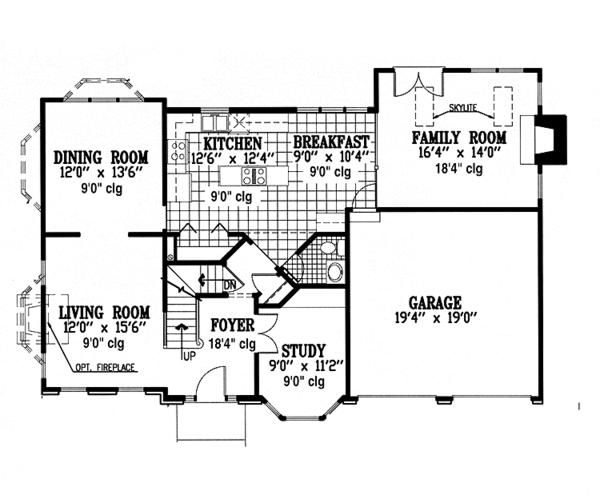 House Plan Design - Colonial Floor Plan - Main Floor Plan #953-31